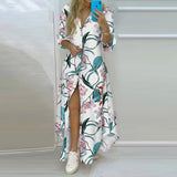 New Autumn Plus Size Women Dress Loose Print