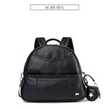 New Fashion PU Black Diaper Backpack for Baby