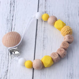 New Handmade Beech Pacifier Clips Holder Chain Silicone