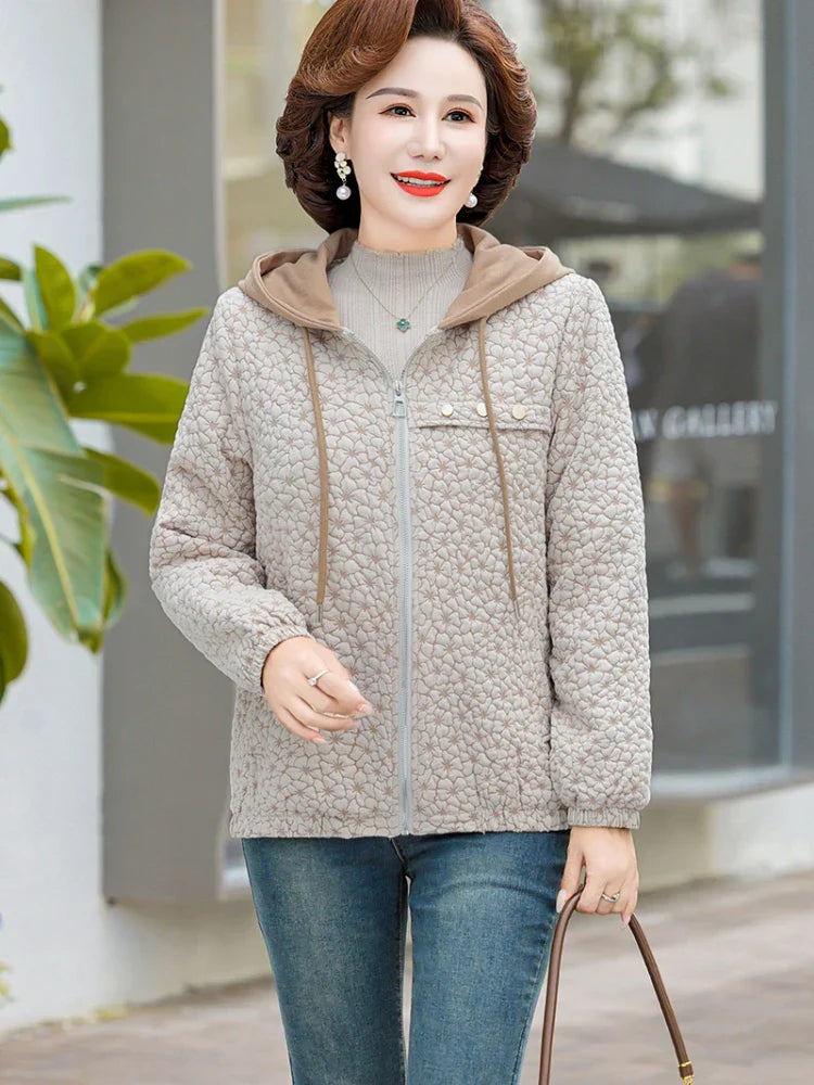 New Hooded Casual Coat Women's High End Mother's