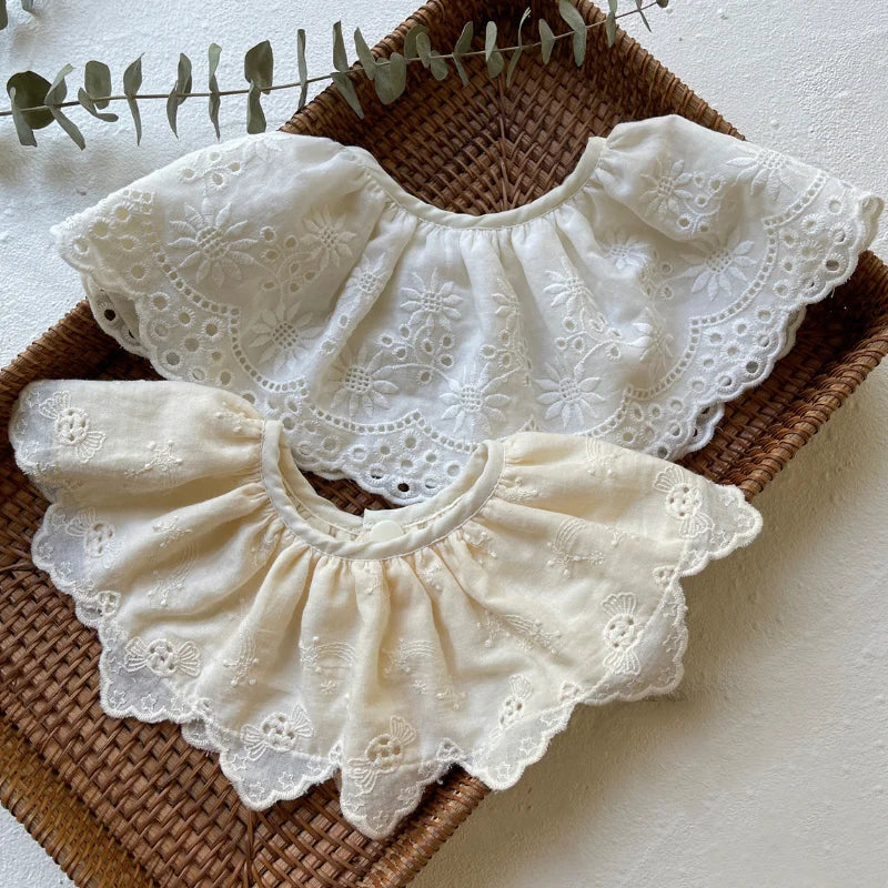 New Korea Style White Baby Bibs Girls Burb