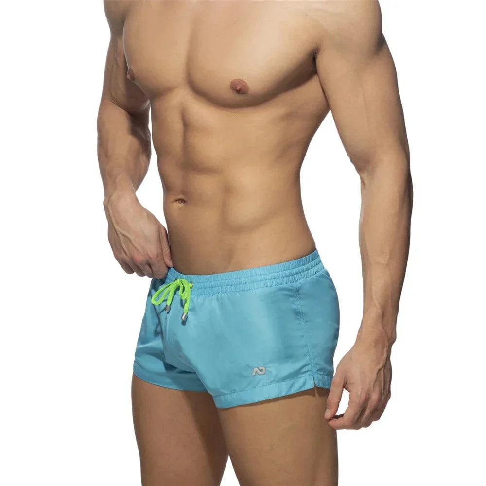 New Mens Swimming Trunks Classic Solid Color Three
