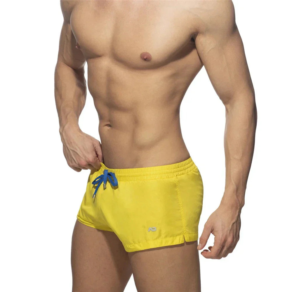 New Mens Swimming Trunks Classic Solid Color Three