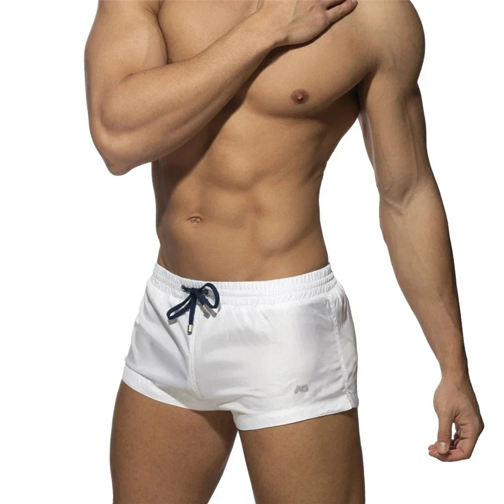 New Mens Swimming Trunks Classic Solid Color Three