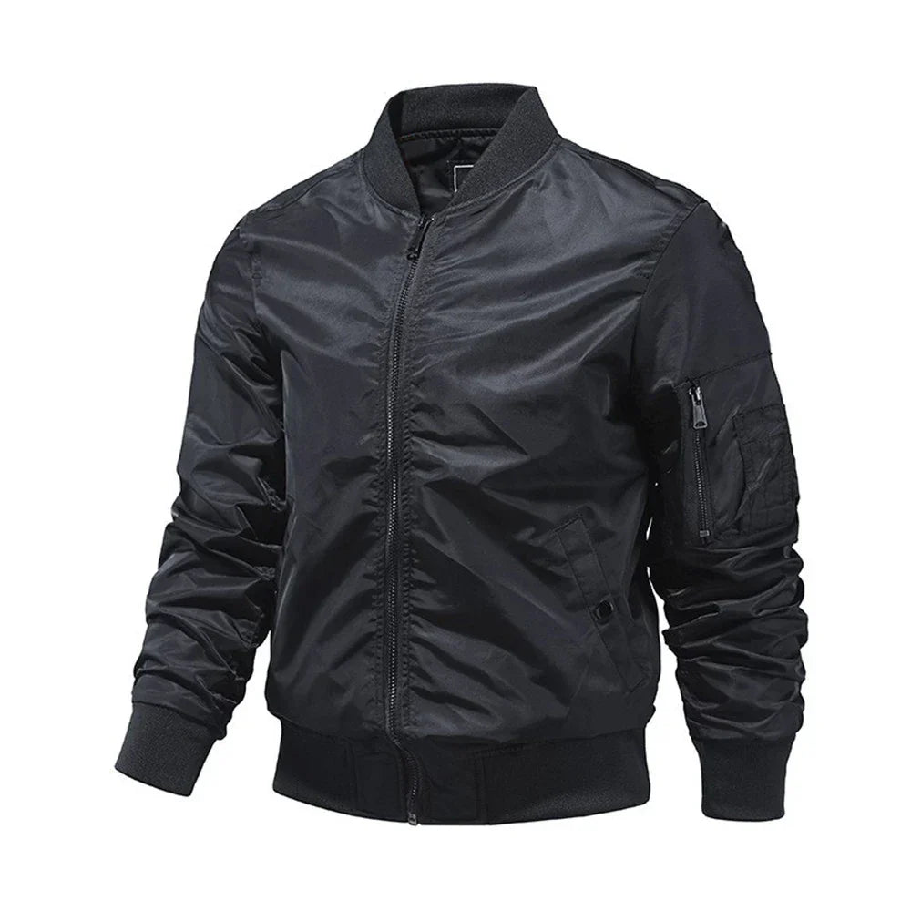 New Military Jackets Men Solid Color Bomber Jacket