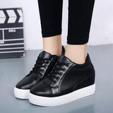 New White Hidden Wedge Heels Sneakers Casual Shoes Woman High Platform Shoes Women's High Heels Wedges Shoes for Women