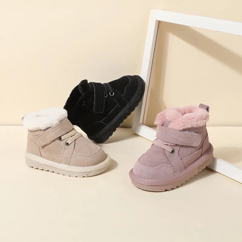 New Winter Baby Snow Boots Unisex Leather Cute