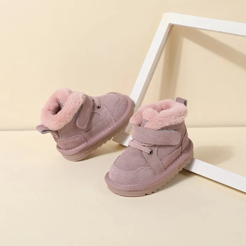New Winter Baby Snow Boots Unisex Leather Cute