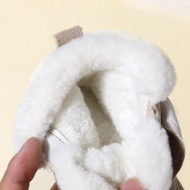 New Winter Baby Snow Boots Unisex Leather Cute