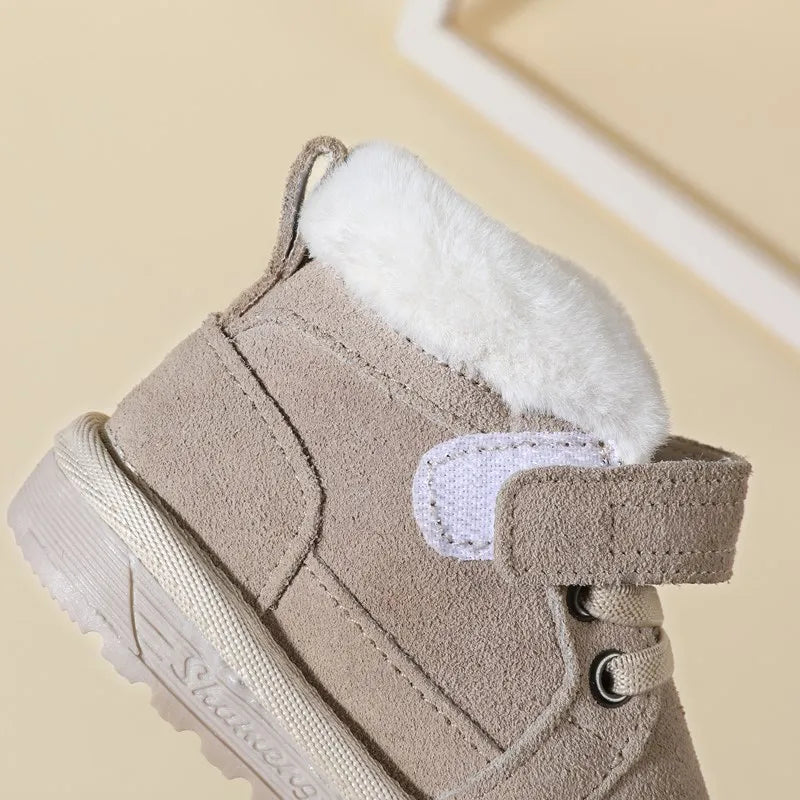 New Winter Baby Snow Boots Unisex Leather Cute