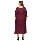 New Women Lace Plus Size Medium Length Evening