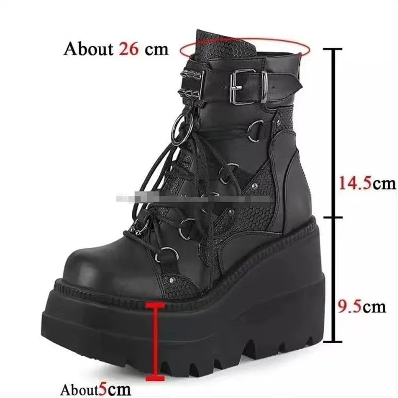 New Women Punk Gothic Motorcycle Boots 2023 Platform