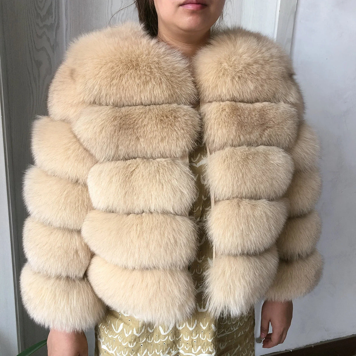 New real fox fur coat women's winter warm