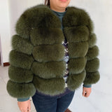 New real fox fur coat women's winter warm