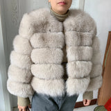 New real fox fur coat women's winter warm