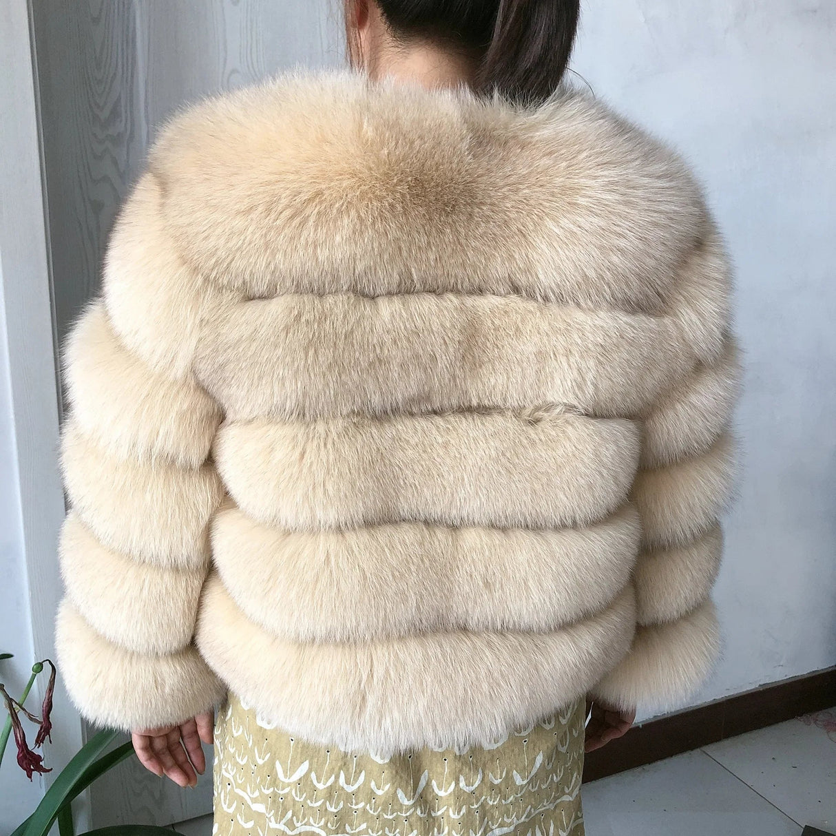 New real fox fur coat women's winter warm