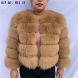 New real fox fur coat women's winter warm