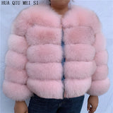 New real fox fur coat women's winter warm