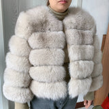 New real fox fur coat women's winter warm