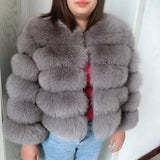 New real fox fur coat women's winter warm