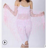 New style Belly dance costumes sequins tassel indian