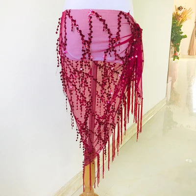 New style Belly dance costumes sequins tassel indian