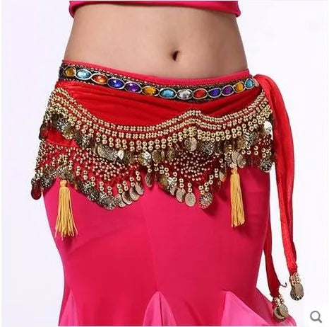 New style Belly dance costumes velvet lantern gold