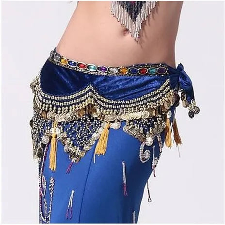 New style Belly dance costumes velvet lantern gold