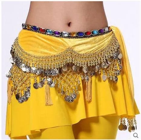 New style Belly dance costumes velvet lantern gold