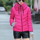 New women's cotton coat short outwear Standing collar