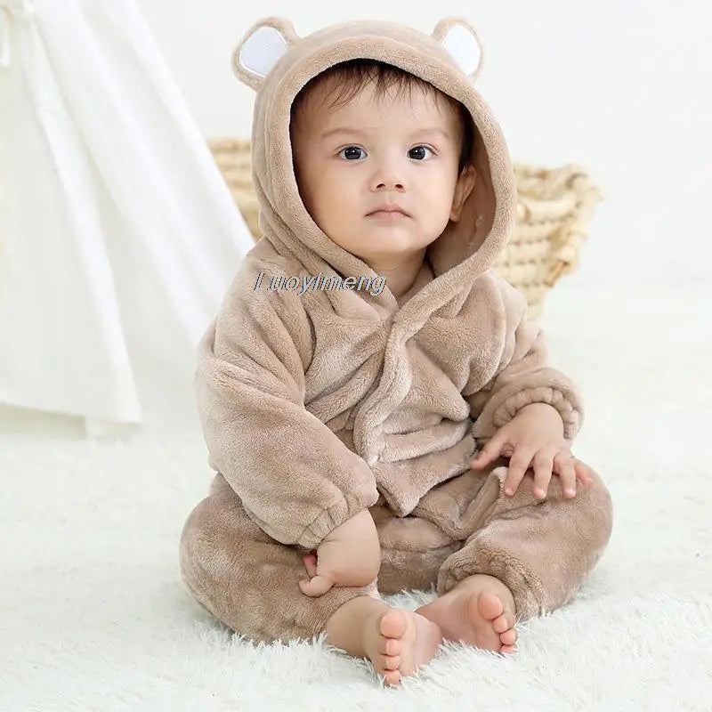 Newborn Baby Boy Girl Kids Rabbit Hooded Romper