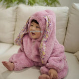 Newborn Baby Boy Girl Kids Rabbit Hooded Romper