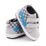 Newborn Baby Boys Canvas Sneakers Anti-slip Soft Plaid