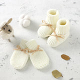 Newborn Baby Shoes + Gloves Set Knit Infant