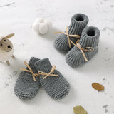 Newborn Baby Shoes + Gloves Set Knit Infant