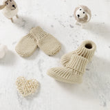 Newborn Baby Shoes + Gloves Set Knit Infant