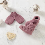 Newborn Baby Shoes + Gloves Set Knit Infant