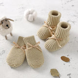 Newborn Baby Shoes + Gloves Set Knit Infant