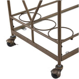 Nicola Metal Bar Cart, Golden Bronze Kitchen Island