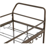 Nicola Metal Bar Cart, Golden Bronze Kitchen Island