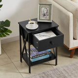 Nightstand, Modern Bedside End Table Set of 2,