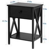 Nightstand, Modern Bedside End Table Set of 2,