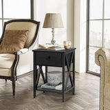 Nightstand, Modern Bedside End Table Set of 2,
