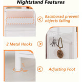 Nightstands Set 2, Bedside Table with 2 Fabric