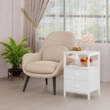 Nightstands Set 2, Bedside Table with 2 Fabric