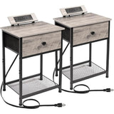Nightstands Set of 2, Small Night Stands with