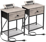 Nightstands Set of 2, Small Night Stands with