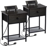Nightstands Set of 2, Small Night Stands with