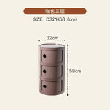 Nordic Bedside Cabinet Small Round Modern Plastic Storage