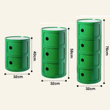 Nordic Bedside Cabinet Small Round Modern Plastic Storage
